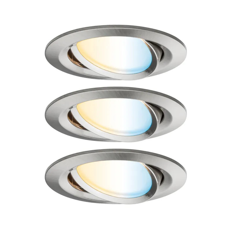 Kit enc Nova Plus ZB Coin tw rond ori LED 3x6W 230V 51mm acier br/a...