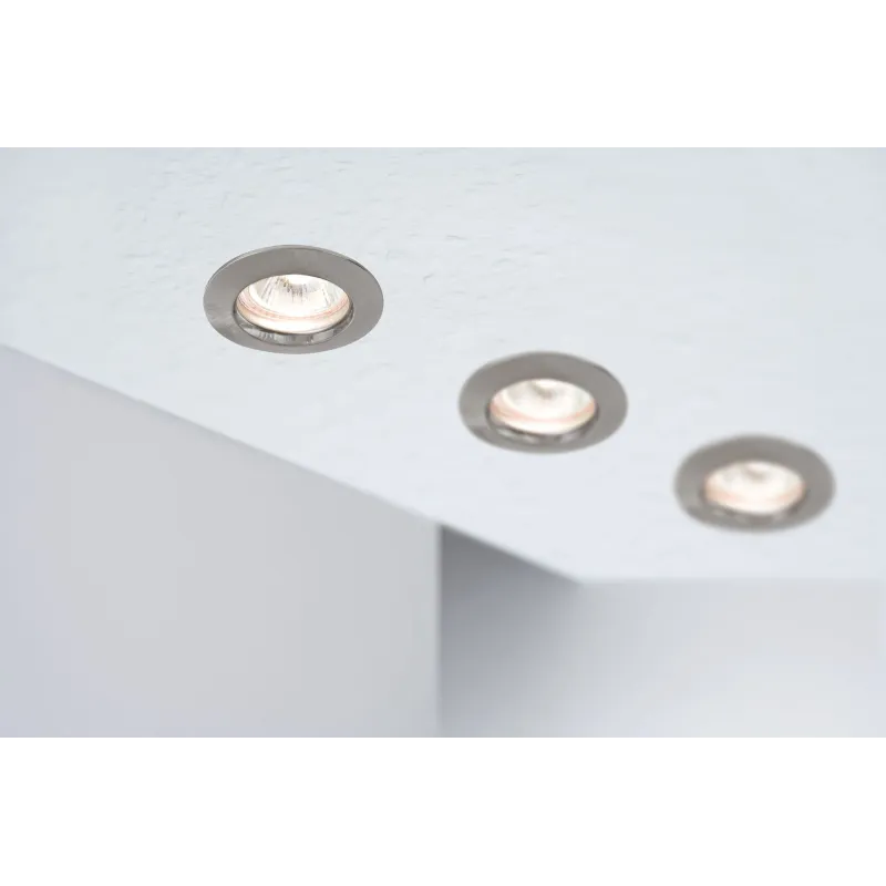 Premium Encastr. fixe max.50W 230V GU10 51mm Acier brossé/Alu Zinc ...