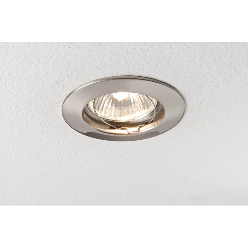 Premium Encastr. fixe max.50W 230V GU10 51mm Acier brossé/Alu Zinc ...