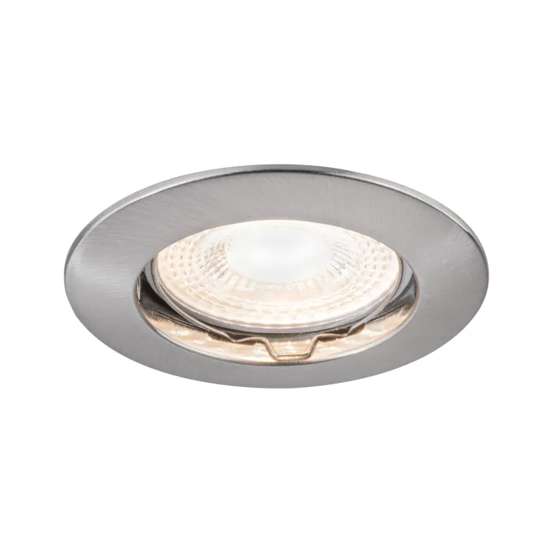 Premium Encastr. fixe max.50W 12V GU5,3 51mm Acier brossé/Alu Zinc ...