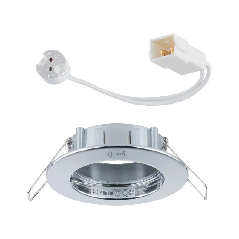 Premium Encastr. fixe max.50W 12V GU5,3 51mm Chrome/Alu Zinc - Pas ...
