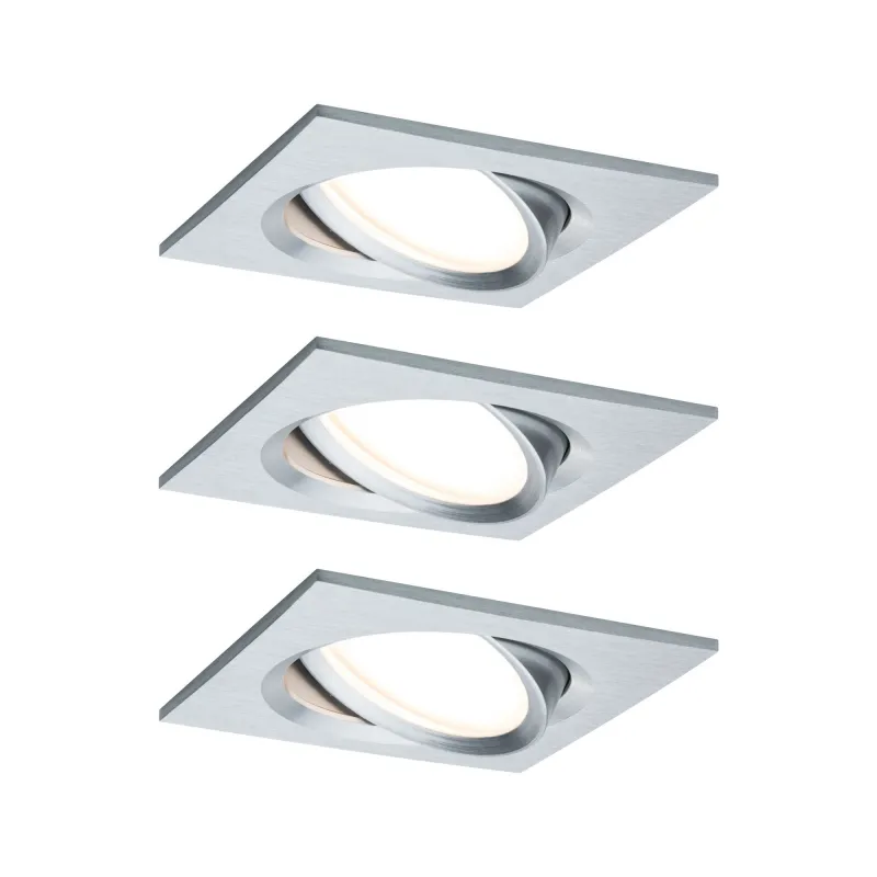 Kit enc Nova Plus Coin gra carré orient LED 3x6,8W 633lm 2700K alu/...