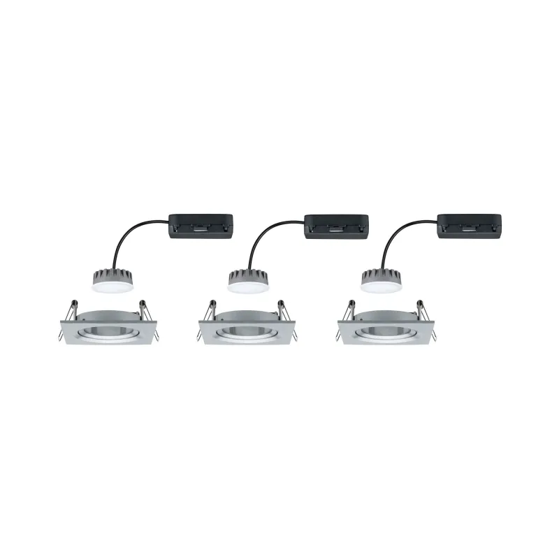 Kit enc Nova Plus Coin gra carré orient LED 3x6,8W 633lm 2700K alu/...