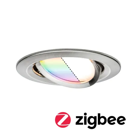 Kit enc Nova Plus ZB Coin RGBW rond ori LED 1x2,5W 230V 51mm acier ...