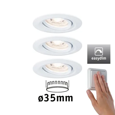 Kit enc Nova mini Plus Coin EasyDim orientable 3x4,2W 2700K 230V bl...