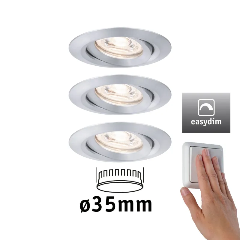 Kit enc Nova mini Plus Coin EasyDim orientable 3x4,2W 2700K 230V Al...
