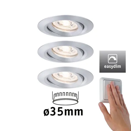 Kit enc Nova mini Plus Coin EasyDim orientable 3x4,2W 2700K 230V Al...