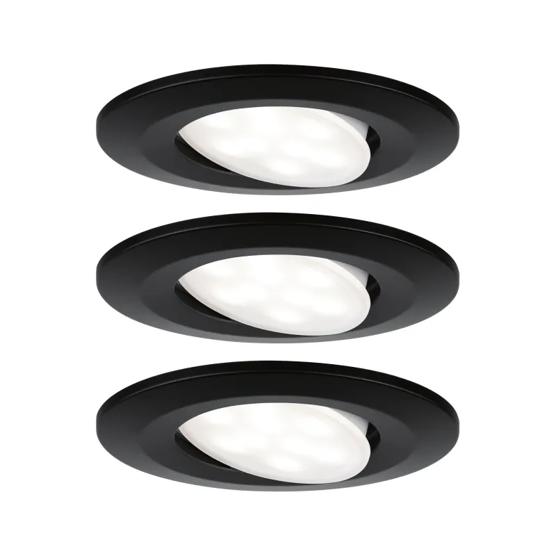 Kit ENC Calla IP65 rond orientables LED 3x680lm 4000K 6W 230V Noir ...