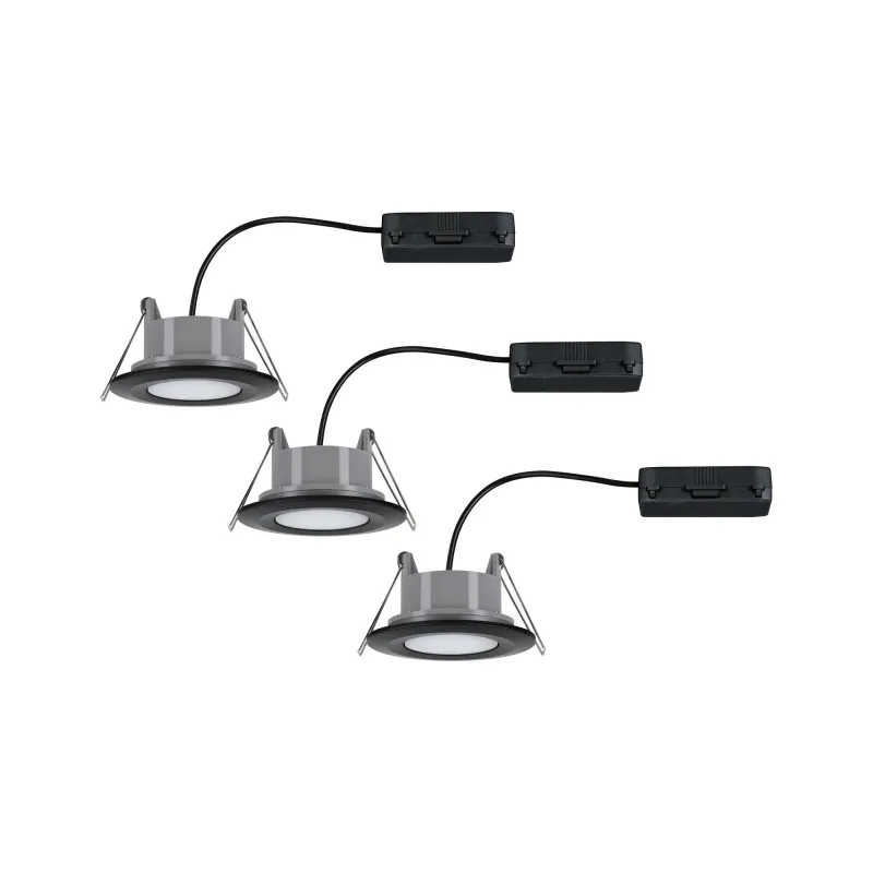 Kit ENC Calla IP65 rond orientables LED 3x680lm 4000K 6W 230V Noir ...