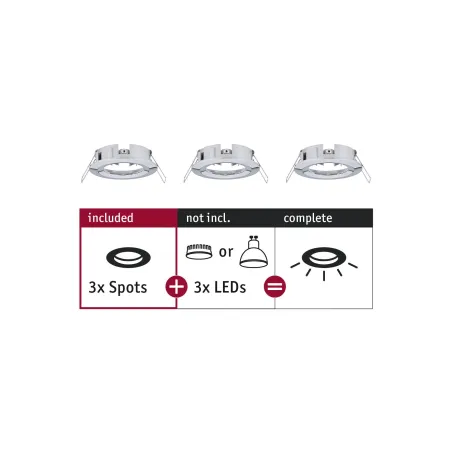 ENC Choose 3 spots fixes max 3x10W Chrome alu 230V 51mm - Pas cher