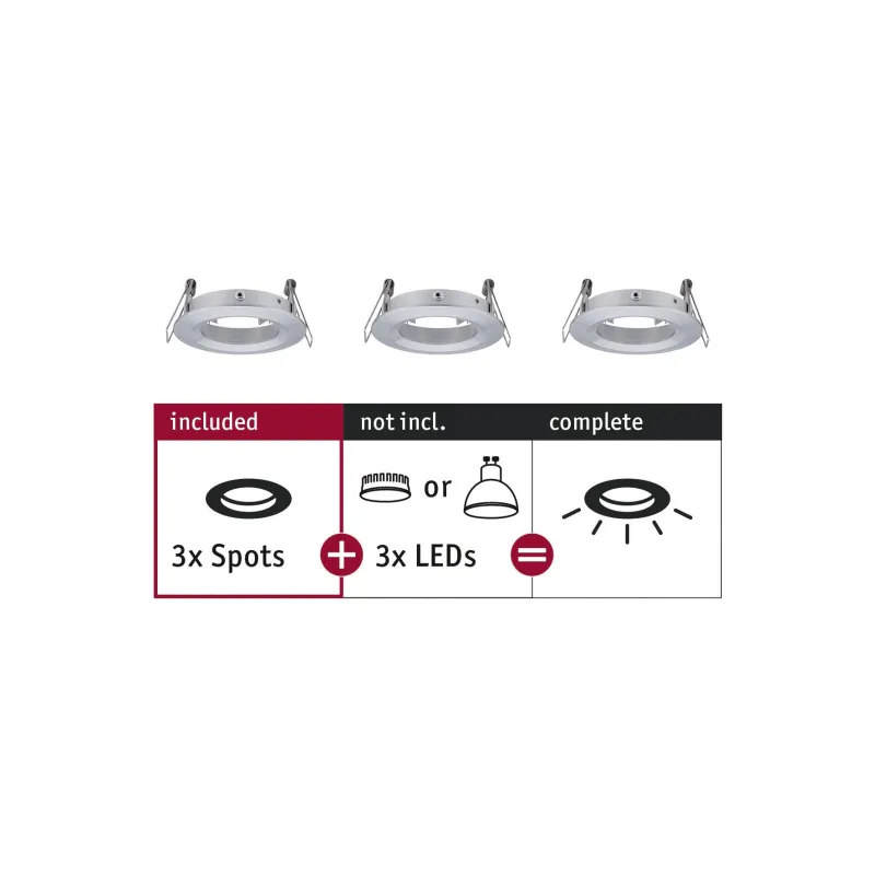 ENC Choose 3 spots fixes max 3x10W Alu tourné alu 230V 51mm - Pas cher