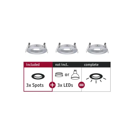 ENC Choose 3 spots fixes max 3x10W Alu tourné alu 230V 51mm - Pas cher
