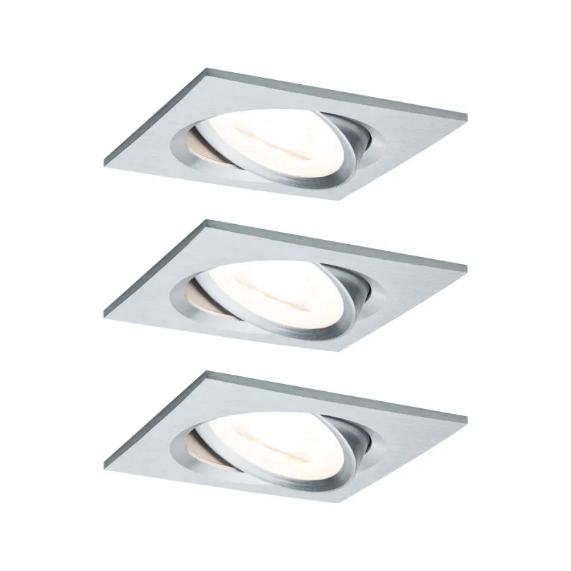 Kit enc Nova Coin 3 niv grad car ori LED 3x6,5W 2700K 230V Alu bros...