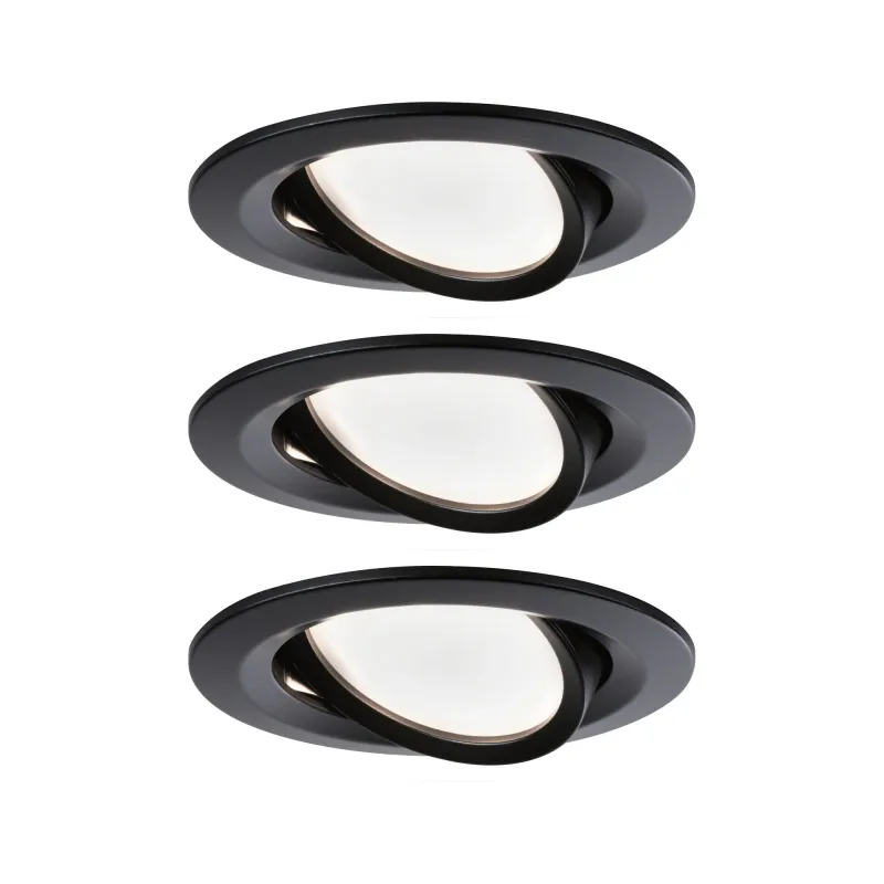 ENC Nova Coin rond orientable LED 3x6,5W 2700K 230V Noir mat/Alu - ...