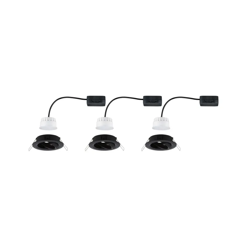ENC Nova Coin rond orientable LED 3x6,5W 2700K 230V Noir mat/Alu - ...
