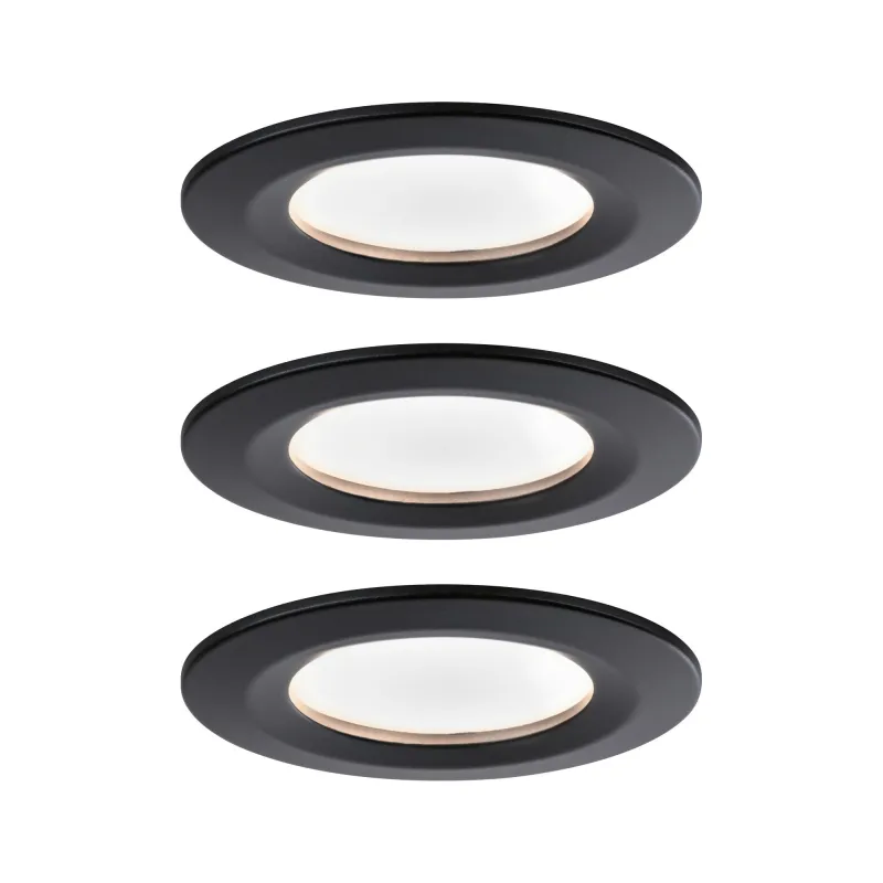ENC Nova Coin rond fixe LED 3x6,5W 2700K 230V Noir mat/Alu - Pas cher