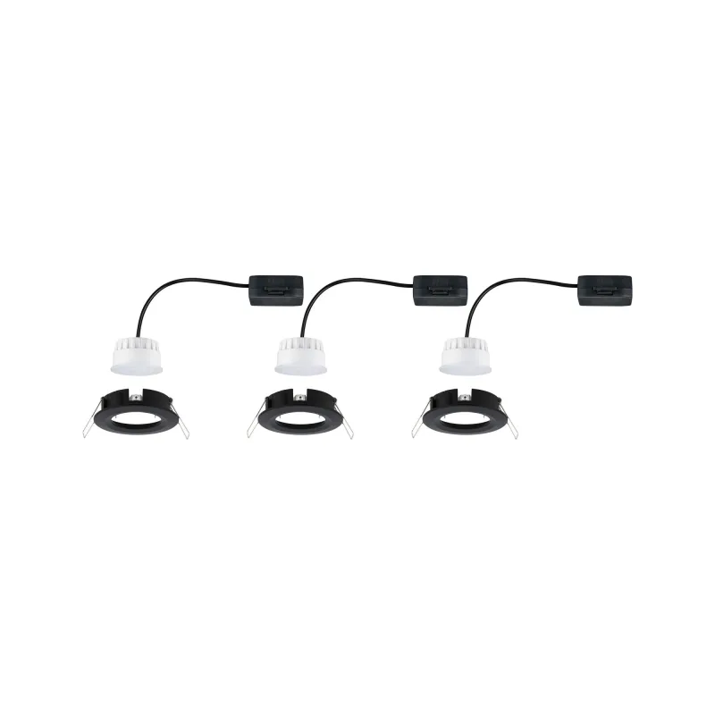 ENC Nova Coin rond fixe LED 3x6,5W 2700K 230V Noir mat/Alu - Pas cher