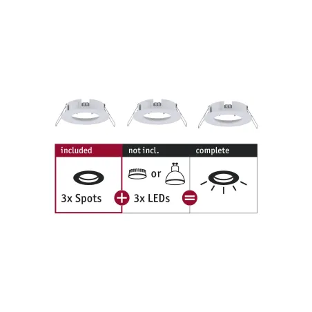 ENC Choose 3 spots fixes max 3x10W Blanc dépoli alu 230V 51mm - Pas...