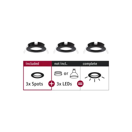 ENC Choose 3 spots fixes max 3x10W Noir mat alu 230V 51mm - Pas cher