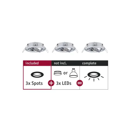 ENC Choose 3 spots orientables max 3x10W 230V 51mm Chrome alu - Pas...
