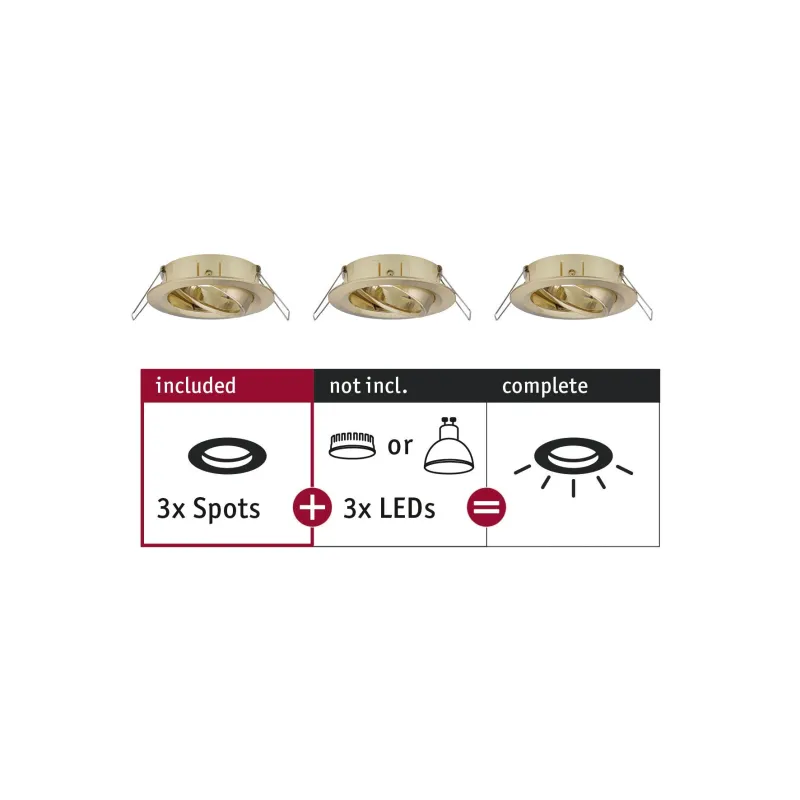 ENC Choose 3 spots orientables max 3x10W 230V 51mm laiton bros alu ...