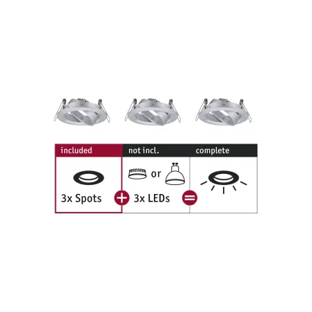 ENC Choose 3 spots orientables max. 3x10W 230V 51mm alu tourné alu ...