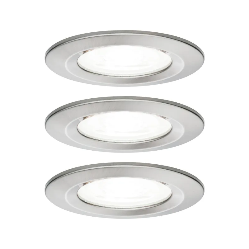 Kit enc Nova rd fixe LED IP44 3x6,5W 4000K 230V GU10 51mm Acier bro...