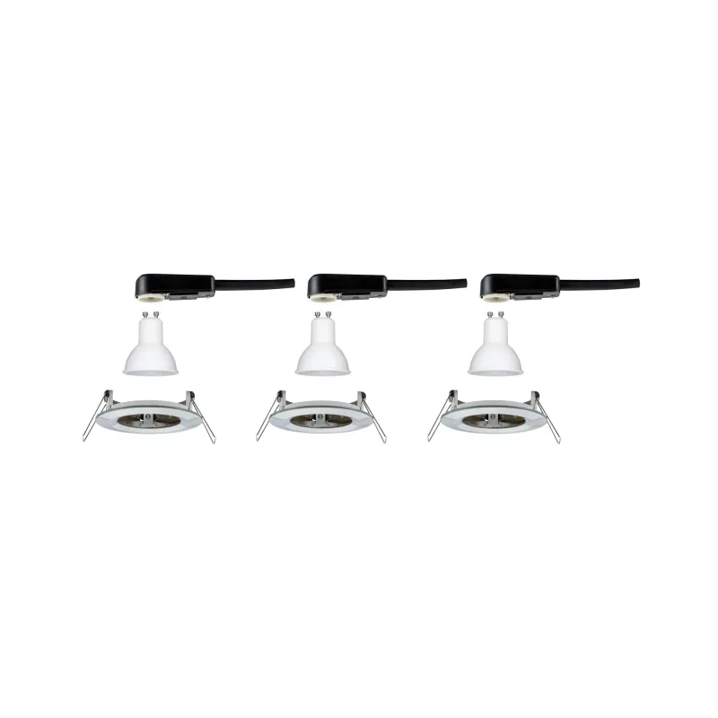 Kit enc Nova rd fixe LED IP44 3x6,5W 4000K 230V GU10 51mm Acier bro...
