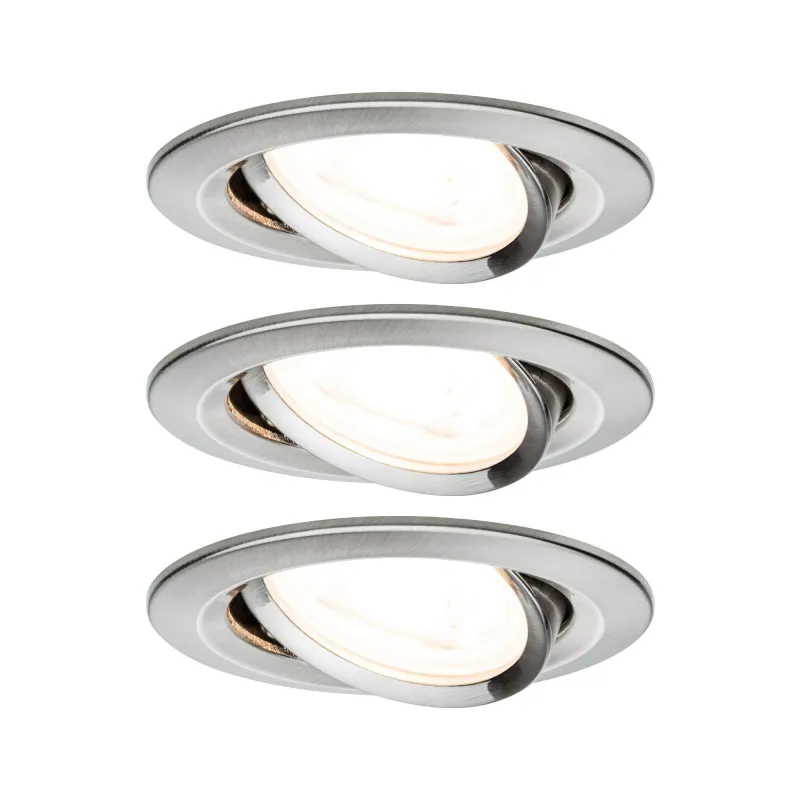 Kit enc Nova rd orientable LED 3x6,5W 2700K 230V GU10 51mm Acier br...