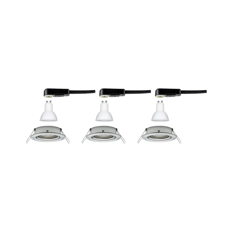 Kit enc Nova rd orientable LED 3x6,5W 2700K 230V GU10 51mm Acier br...