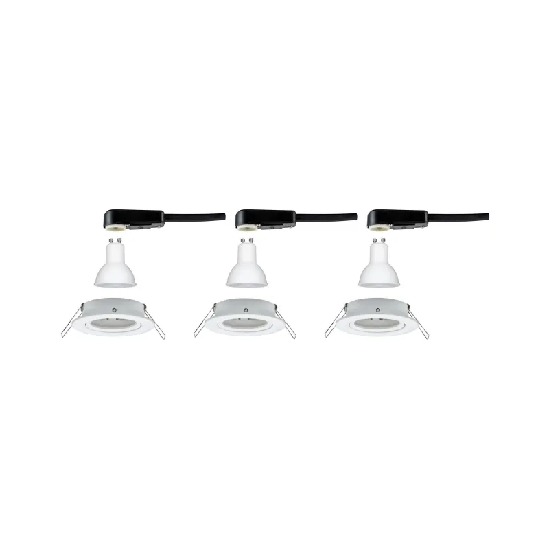 Kit enc Nova rd orientable LED 3x6,5W 2700K 230V GU10 51mm Blc dépo...