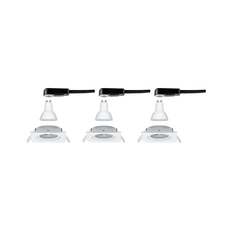 Kit enc Nova carré orientable LED 3x6,5W 2700K 230V GU10 51mm Blc d...
