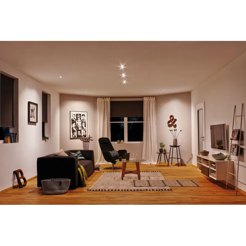 Kit enc Nova rd fixe LED IP44 1x6,5W 2700K 230V GU10 51mm Acier bro...