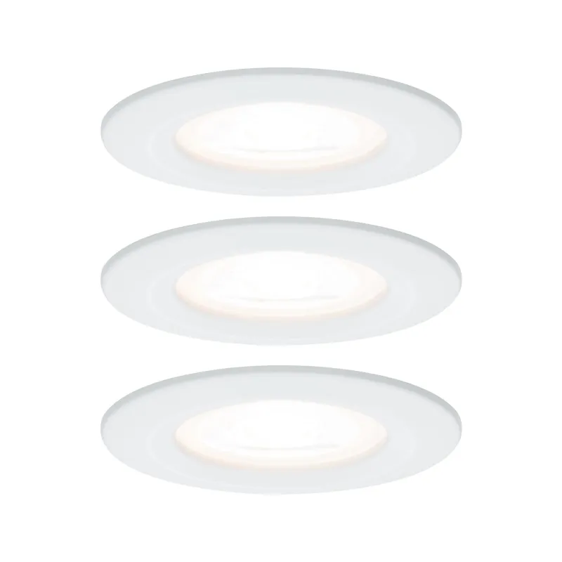 Kit enc Nova rd fixe LED IP44 3x6,5W 2700K 230V GU10 51mm Blc dépol...