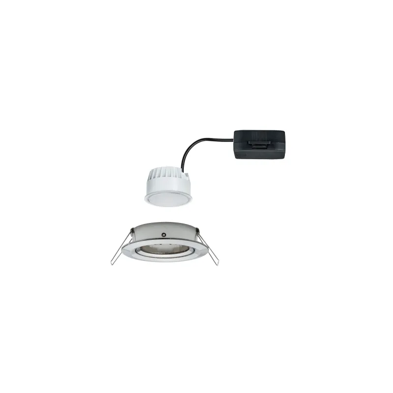 Kit enc Nova Coin rond orientable LED 1x6,5W 2700K 230V Acier bross...