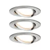 Kit enc Nova Coin rond orientable LED 3x6,5W 2700K 230V Acier bross...