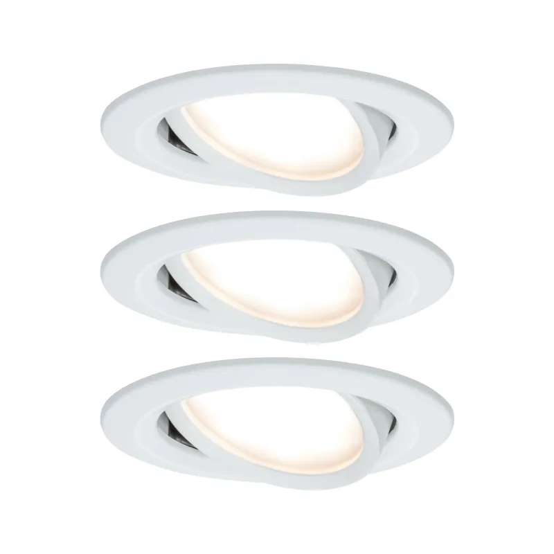 Kit enc Nova Coin rond orientable LED 3x6,5W 2700K 230V Blc dép/Alu...