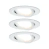 Kit enc Nova Coin rond orientable LED 3x6,5W 2700K 230V Blc dép/Alu...