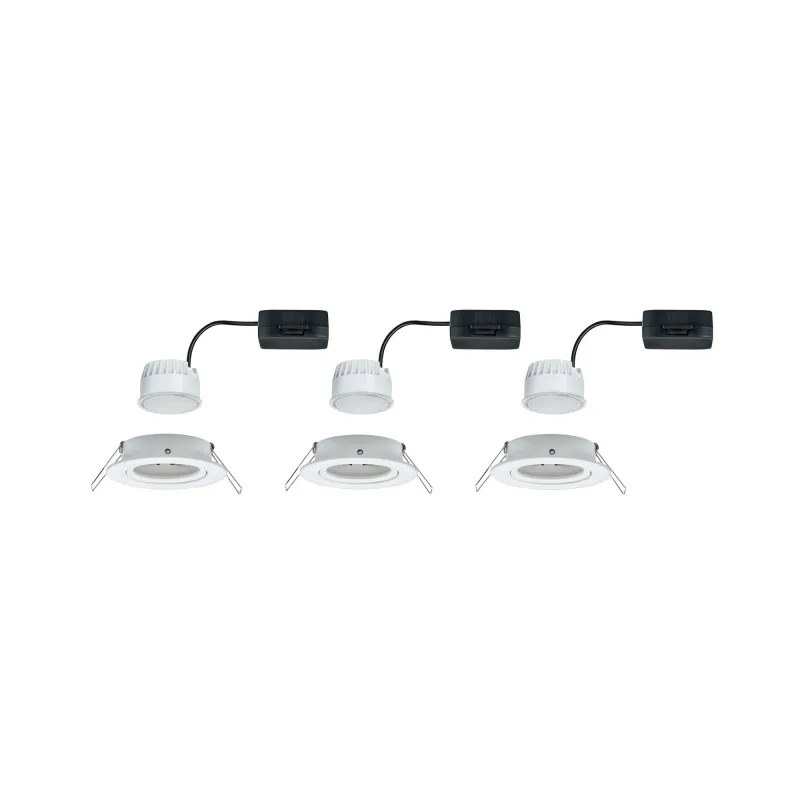 Kit enc Nova Coin rond orientable LED 3x6,5W 2700K 230V Blc dép/Alu...