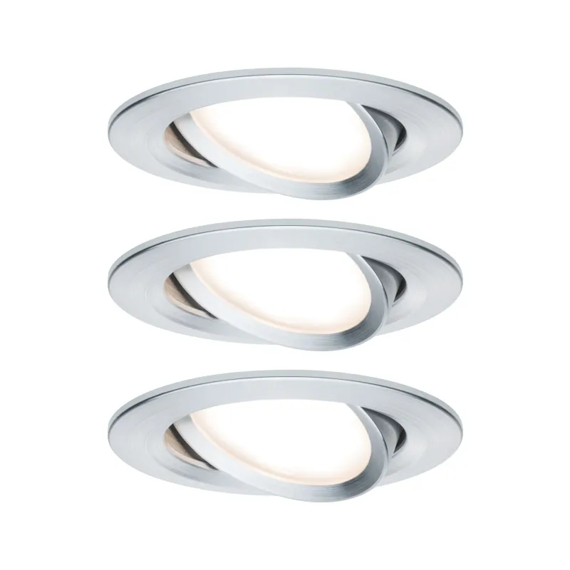 Kit enc Nova Coin rond orientable LED 3x6,5W 2700K 230V Alu tourné ...