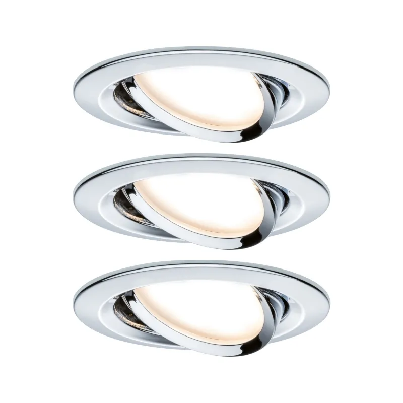 Kit enc Nova Coin rond orientable LED 3x6,5 W 2700 K 230V Chrome/Al...