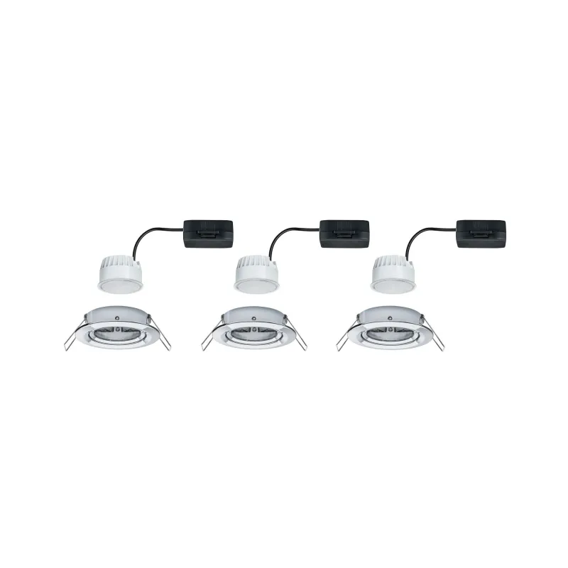 Kit enc Nova Coin rond orientable LED 3x6,5 W 2700 K 230V Chrome/Al...
