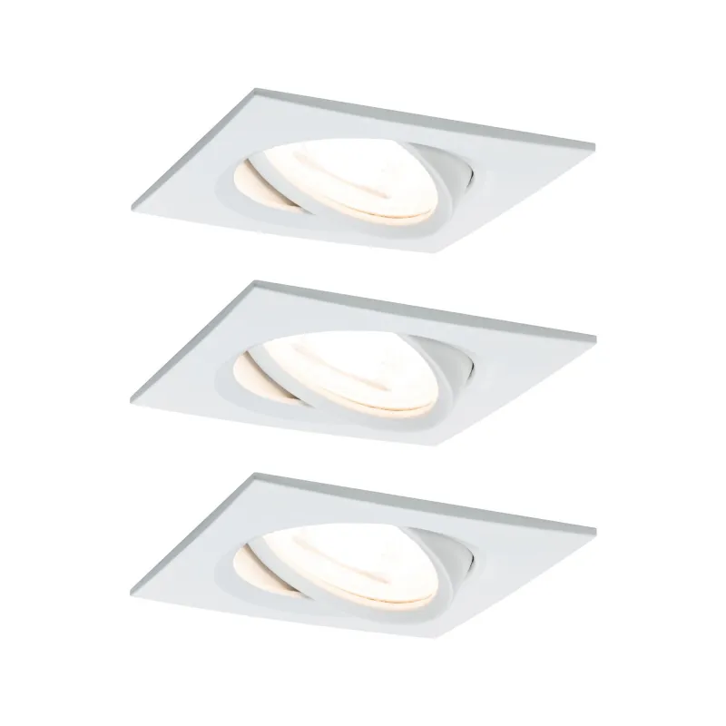 Kit enc Nova Coin carré orientable LED 3x6,5W 2700K 230V Blc dép/Al...
