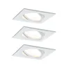 Kit enc Nova Coin carré orientable LED 3x6,5W 2700K 230V Blc dép/Al...