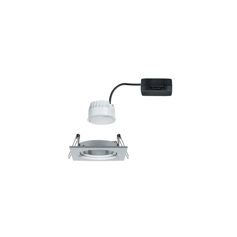 Kit enc Nova Coin carré orientable LED 1x6,5W 2700K 230V alu tourné...