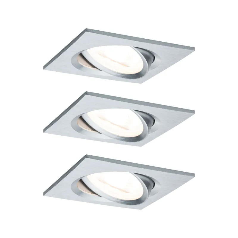 Kit enc Nova Coin carré orientable LED 3x6,5W 2700K 230V Alu tourné...