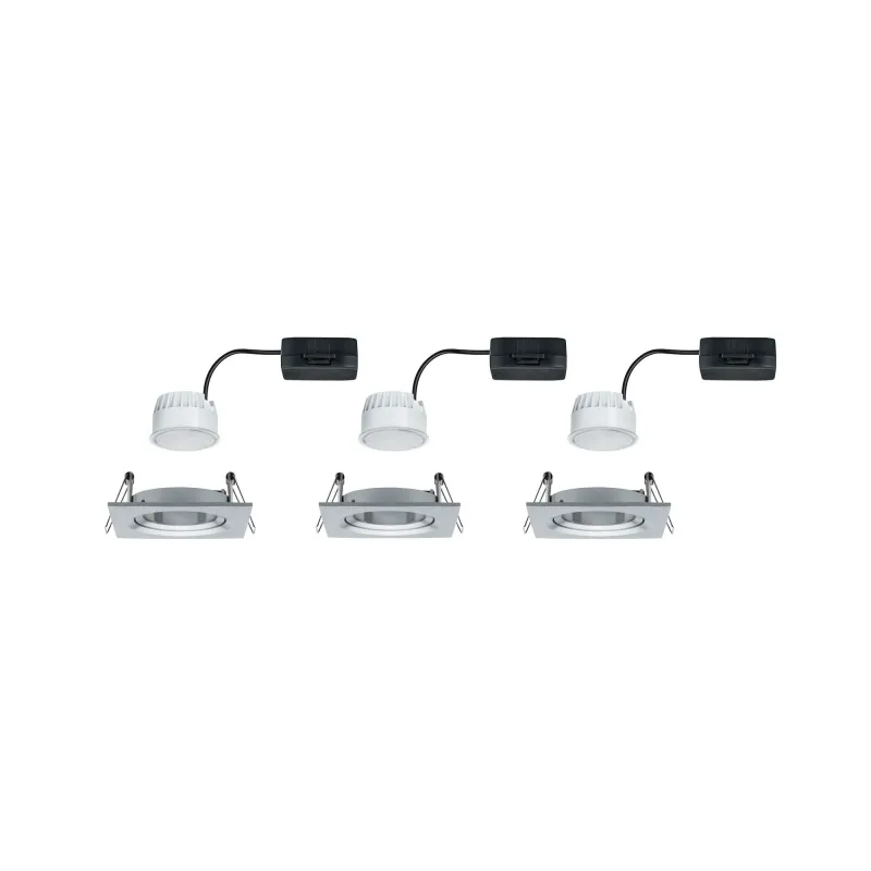 Kit enc Nova Coin carré orientable LED 3x6,5W 2700K 230V Alu tourné...