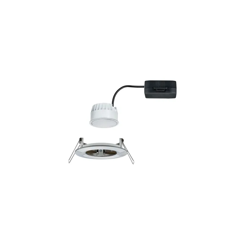 Kit enc Nova Coin rond fixe LED 1x6,5W 2700K 230V Acier brossé/Alu ...