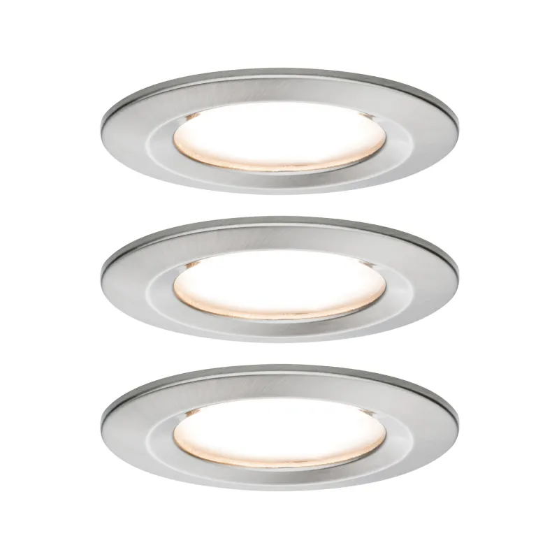 Kit enc Nova Coin rond fixe LED 3x6,5W 2700K 230V Acier brossé/Alu ...
