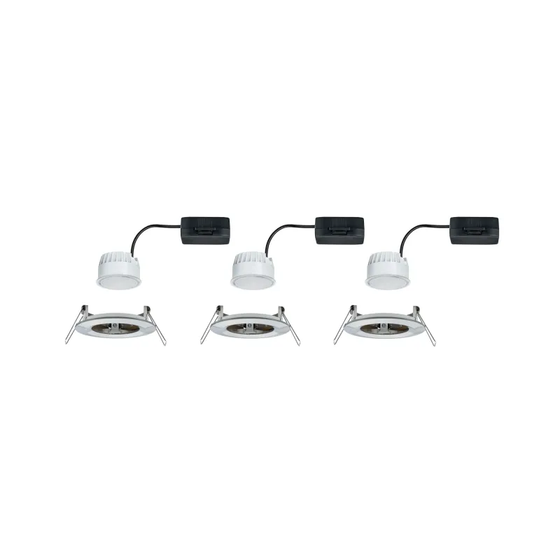 Kit enc Nova Coin rond fixe LED 3x6,5W 2700K 230V Acier brossé/Alu ...